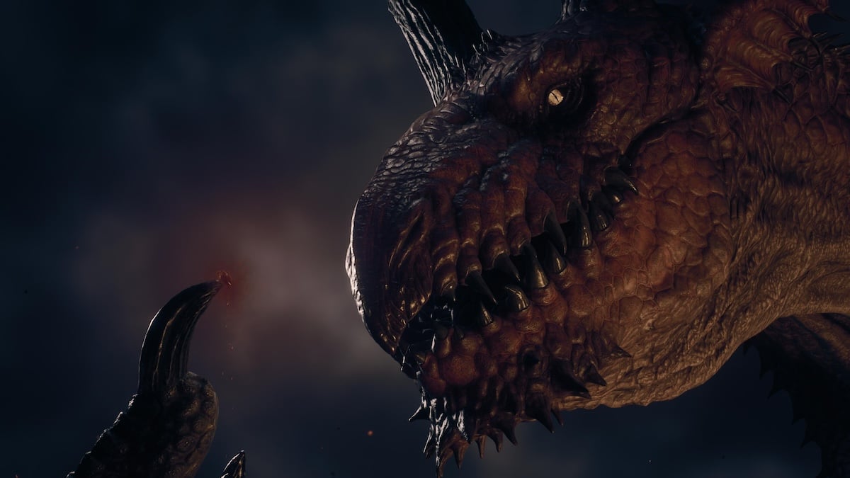 The Dragon eating the Arisen's Heart in Dragon's Dogma 2