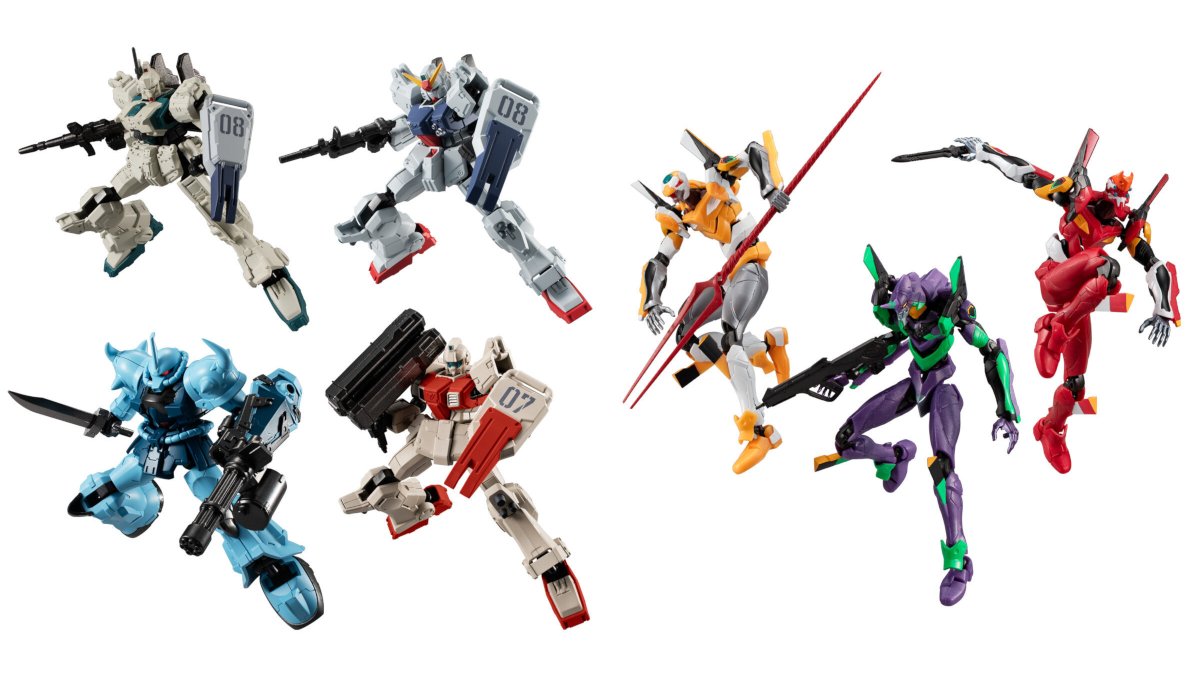 Gundam 08th MS Team and Evangelion Shokugan toys